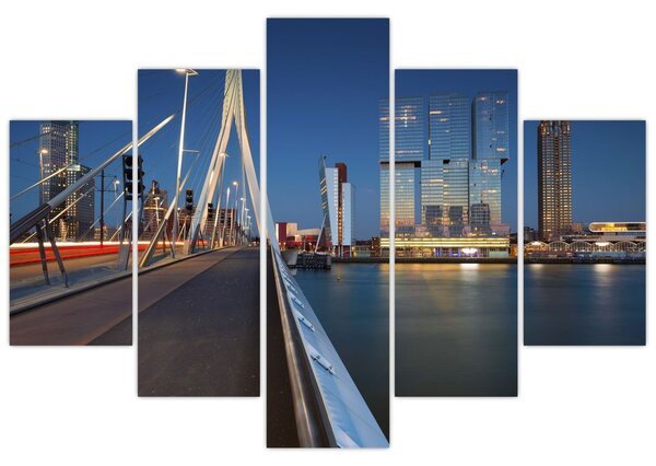 Tablou - Amurg în Rotterdam, Olanda (150x105 cm)