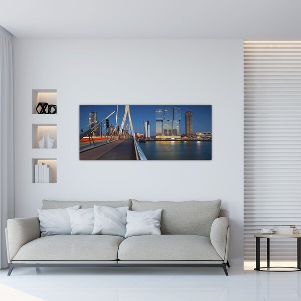 Tablou - Amurg în Rotterdam, Olanda (120x50 cm)