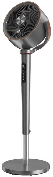 HOMCOM Ventilator de podea circulator de aer cu 12 trepte de viteză afișaj LED telecomandă 70°+90° oscilare Gri | Aosom Romania