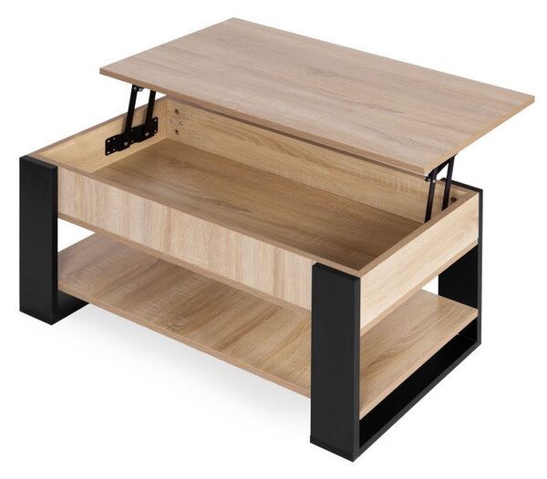 Masă de cafea pliabilă cu partea superioară înclinabilă 90 cm