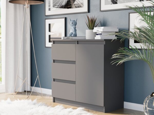 Comoda R-80-S3 cu sertare 80 cm - diverse variante de culori Alb