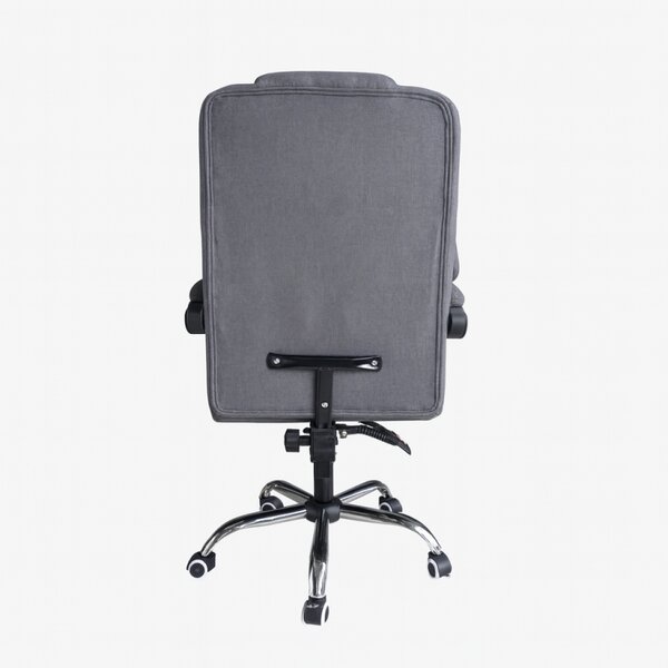 Scaun de birou ergonomic cu suport pentru picioare și masaj - material gri