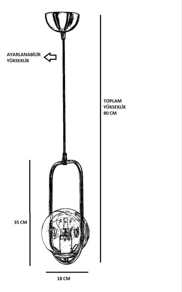 Lustra Ahu Chandelier, Alb, 18x18x70 cm
