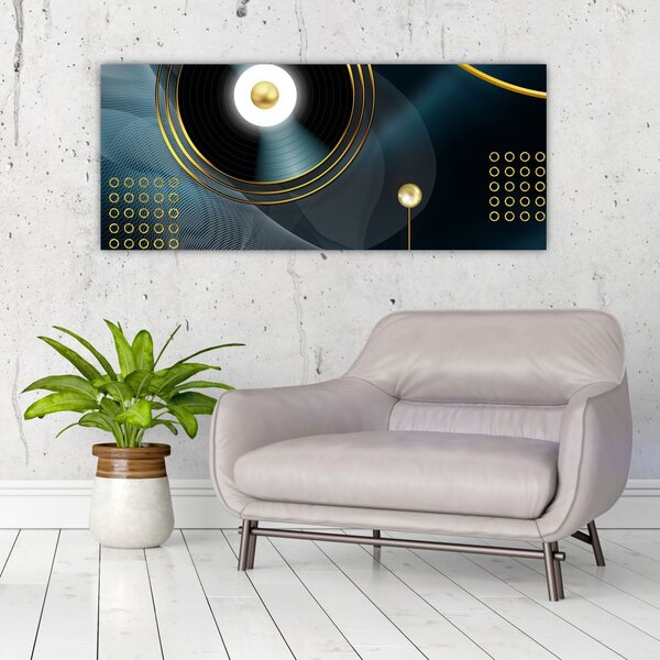 Tablou - Cercuri aurii (120x50 cm)