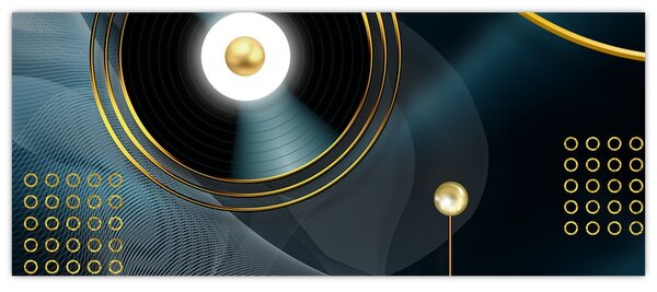 Tablou - Cercuri aurii (120x50 cm)