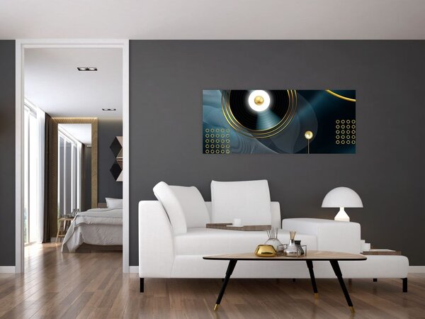 Tablou - Cercuri aurii (120x50 cm)