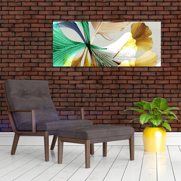 Tablou - Frunze cu pană (120x50 cm)