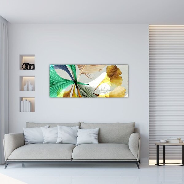 Tablou - Frunze cu pană (120x50 cm)