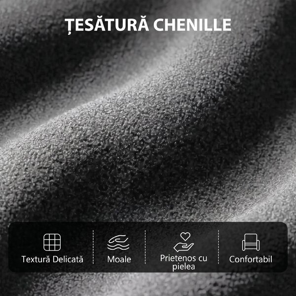 HOMCOM Fotoliu Reclinabil Manual cu Masaj 160°, Chenille, Suport Picioare, Telecomandă, Buzunare, Gri Închis | Aosom Romania