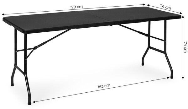 Masă pliantă pentru catering 180 cm - negru