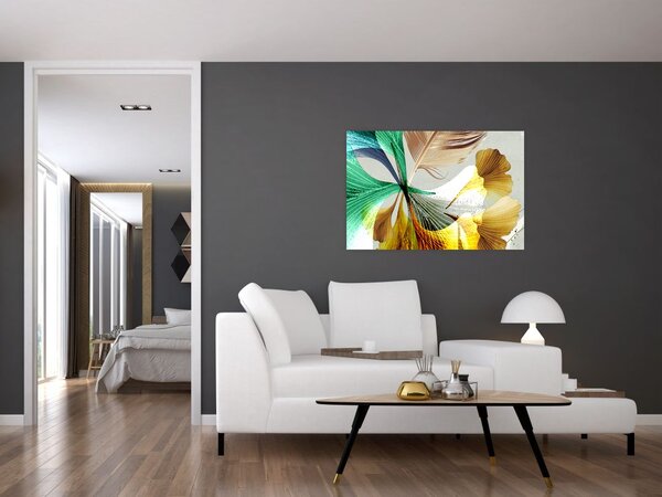 Tablou - Frunze cu pană (90x60 cm)