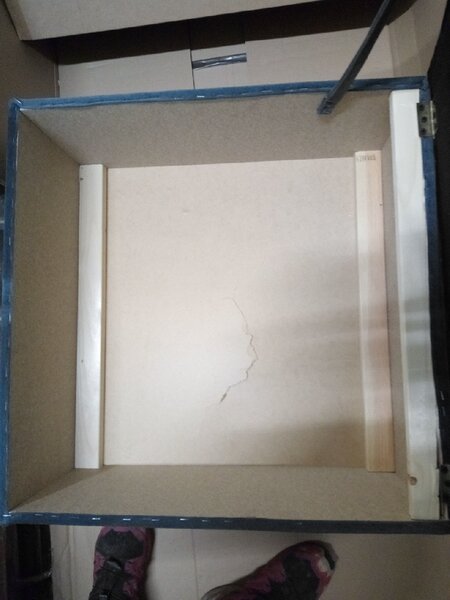 OFERTA Taburet ZENOVA gri inchis cu spatiu de depozitare 65x65 cm II. calitate