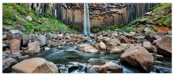 Tablou - Cascada Svartifoss, Islanda (120x50 cm)