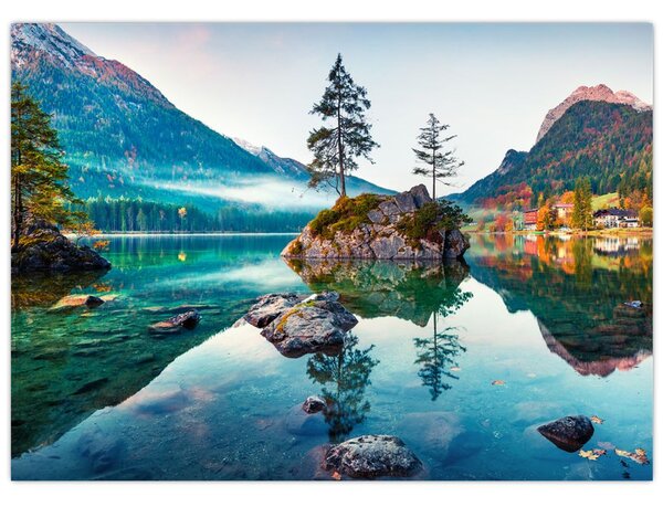 Tablou - Lacul Hintersee, Alpii Bavarezi, Austria (70x50 cm)