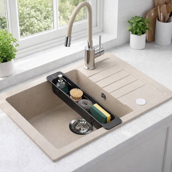 Ruvetti Natu Compact chiuveta cu baterie și accesorii bej/oțel LP_3200-NC6244BE_W