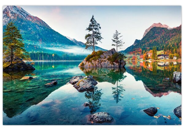 Tablou - Lacul Hintersee, Alpii Bavarezi, Austria (90x60 cm)