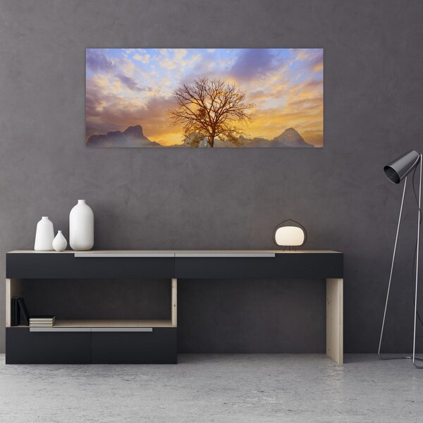 Tablou - Peisaj cu floarea soarelui (120x50 cm)