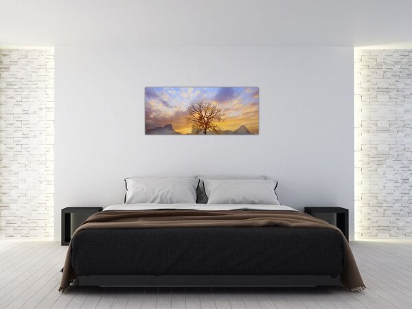Tablou - Peisaj cu floarea soarelui (120x50 cm)