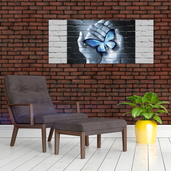 Tablou - Fluture pe perete (120x50 cm)