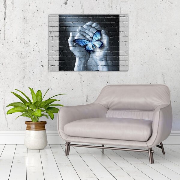 Tablou - Fluture pe perete (70x50 cm)