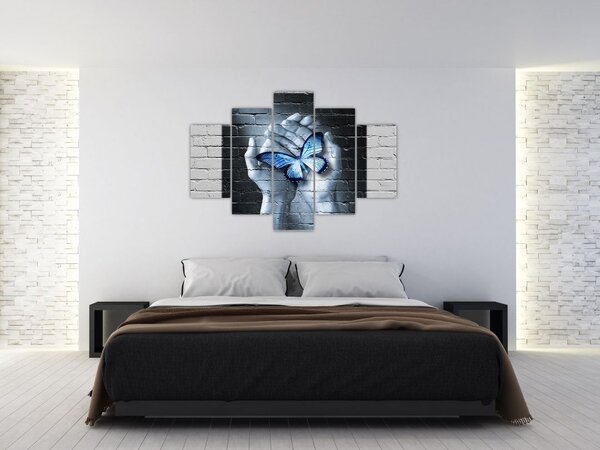 Tablou - Fluture pe perete (150x105 cm)