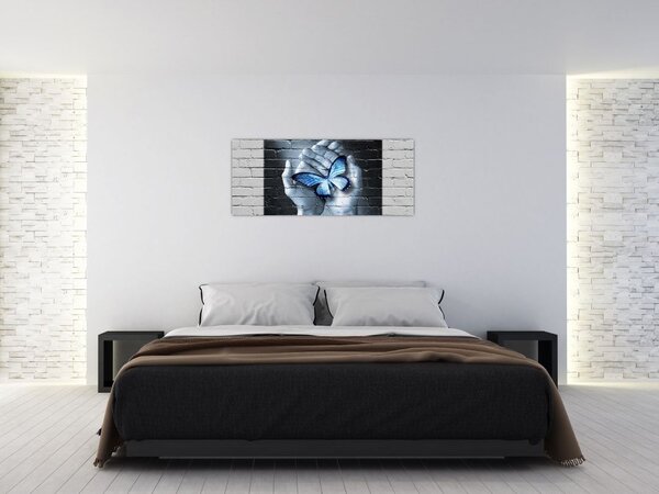 Tablou - Fluture pe perete (120x50 cm)