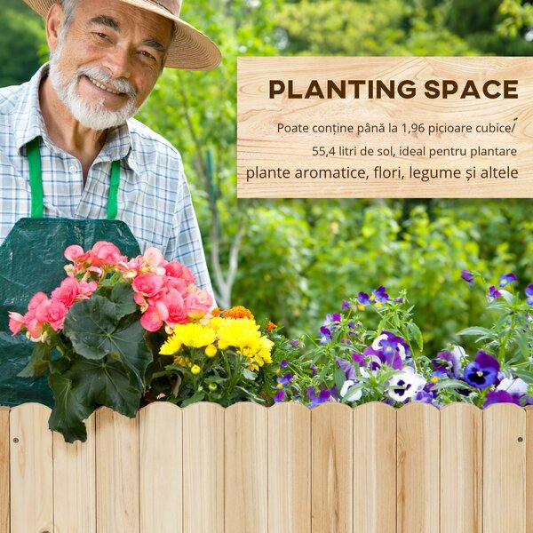 Jardiniera verticala Outsunny, lemn de brad cu orificiu de scurgere 86x30x50cm | Aosom Romania
