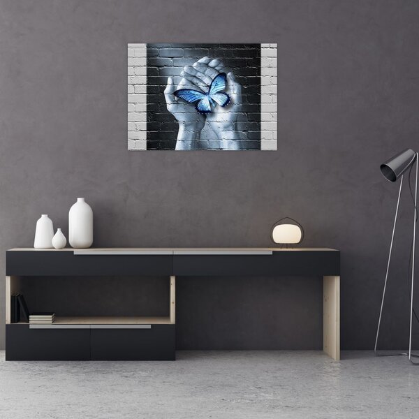 Tablou - Fluture pe perete (70x50 cm)