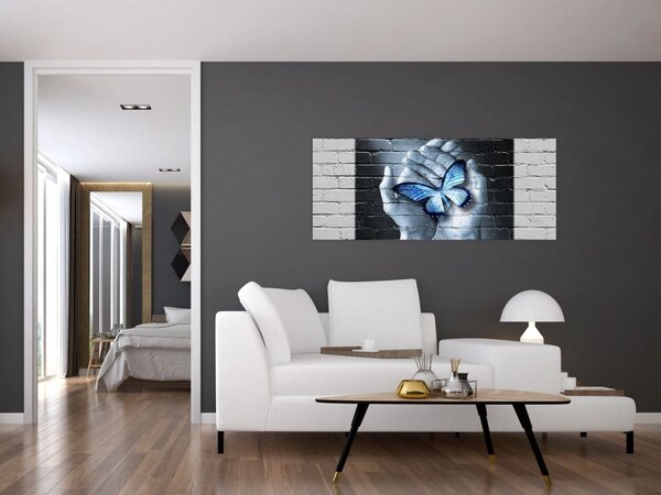 Tablou - Fluture pe perete (120x50 cm)
