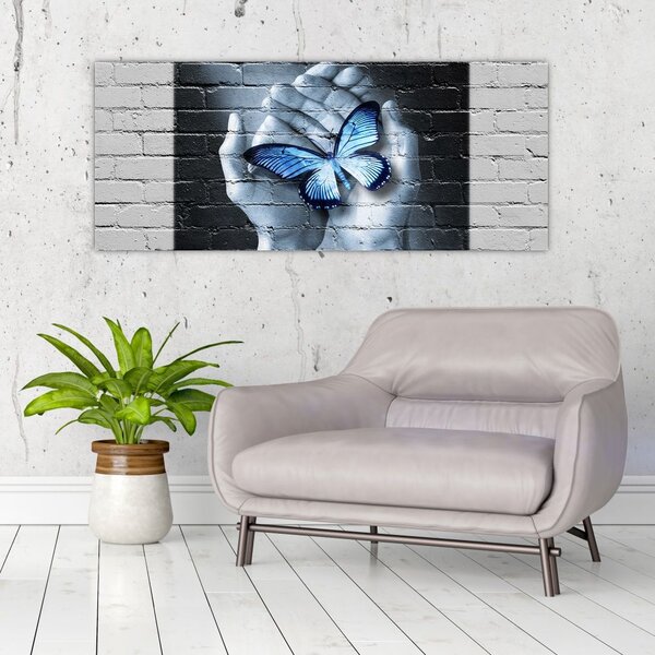 Tablou - Fluture pe perete (120x50 cm)