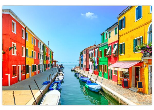 Tablou - Insula Burano, Veneția, Italia (90x60 cm)