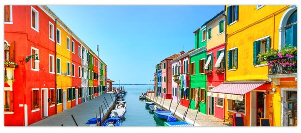 Tablou - Insula Burano, Veneția, Italia (120x50 cm)