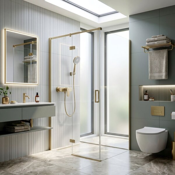 Baterie de duș REA DROP Brush Gold