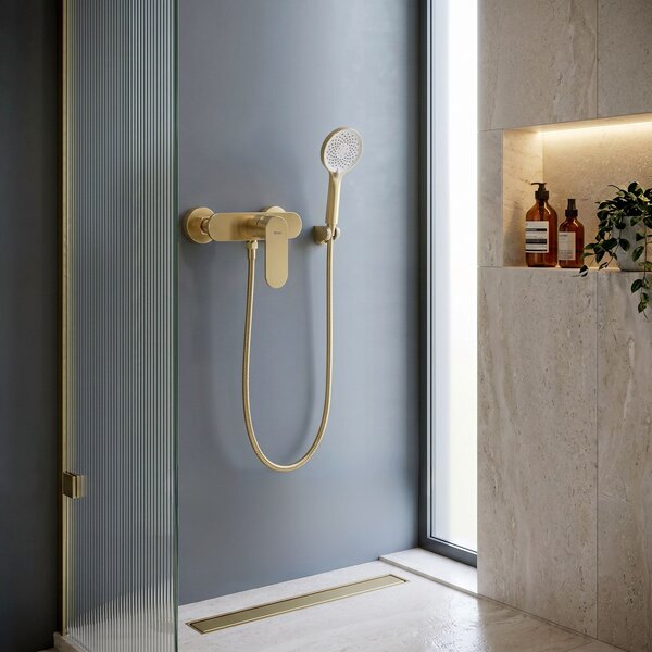 Baterie de duș REA DROP Brush Gold