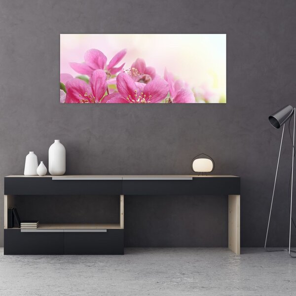Tablou - Flori roz (120x50 cm)