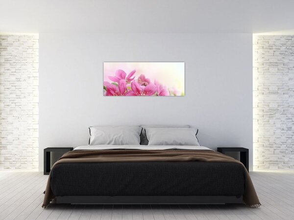 Tablou - Flori roz (120x50 cm)