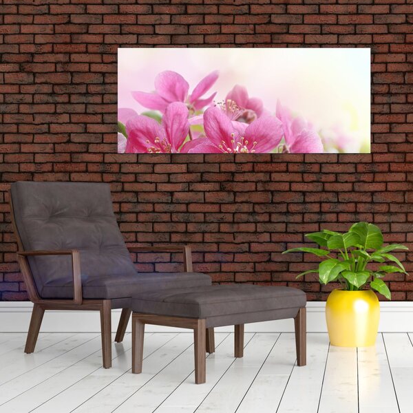 Tablou - Flori roz (120x50 cm)