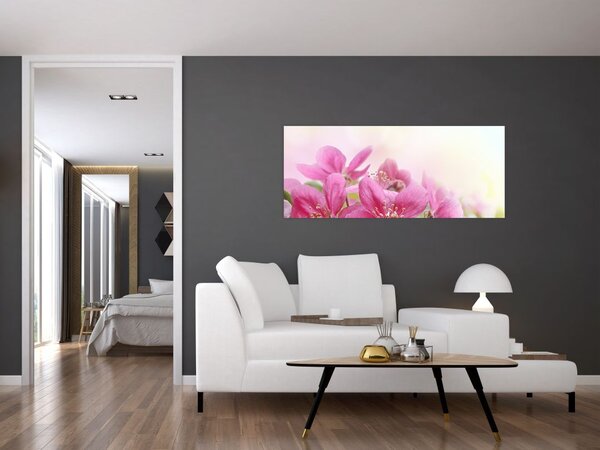Tablou - Flori roz (120x50 cm)