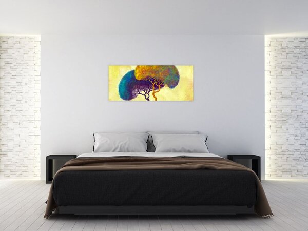 Tablou - Copaci în deal (120x50 cm)
