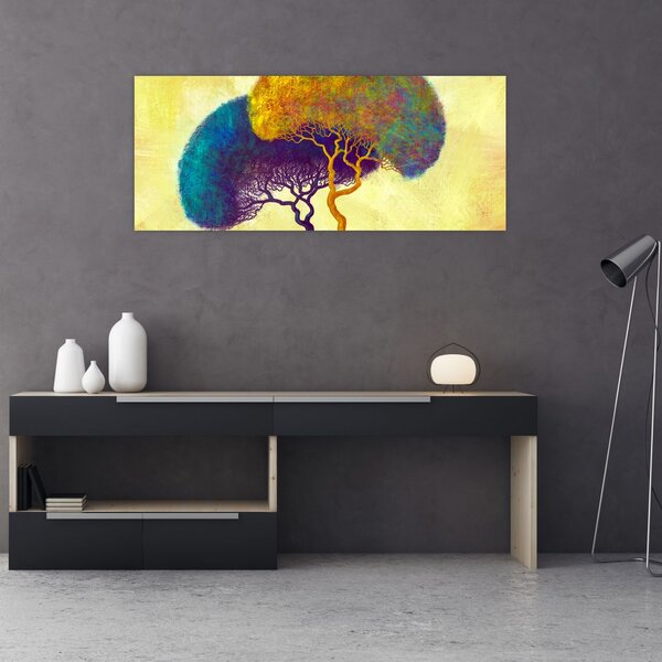 Tablou - Copaci în deal (120x50 cm)