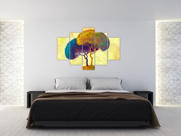 Tablou - Copaci în deal (150x105 cm)
