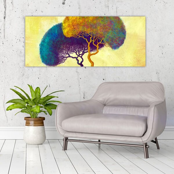 Tablou - Copaci în deal (120x50 cm)