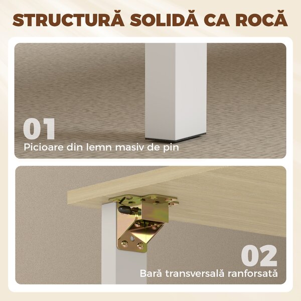 HOMCOM Masă Pliabilă pentru 6 Persoane cu 2 Sertare și 4 Rafturi | Aosom Romania