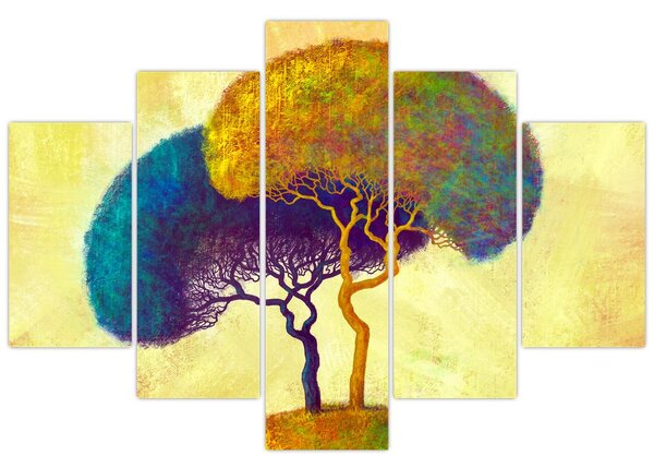 Tablou - Copaci în deal (150x105 cm)