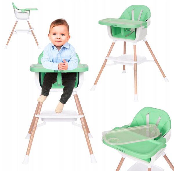 Scaun de masă pentru copii 2in1 cu contor reglabil Gri