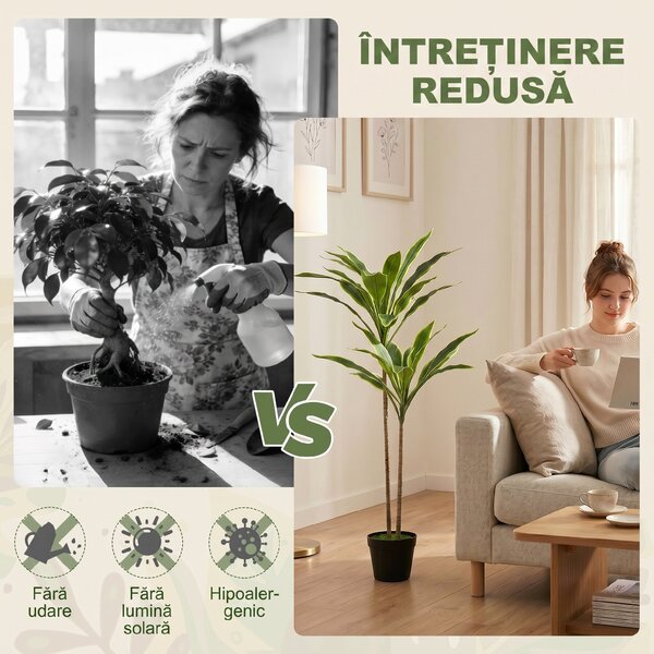 HOMCOM arbori decorativi artificiali mari pentru birouri, intrări, interior, plante decorative false | Aosom Romania