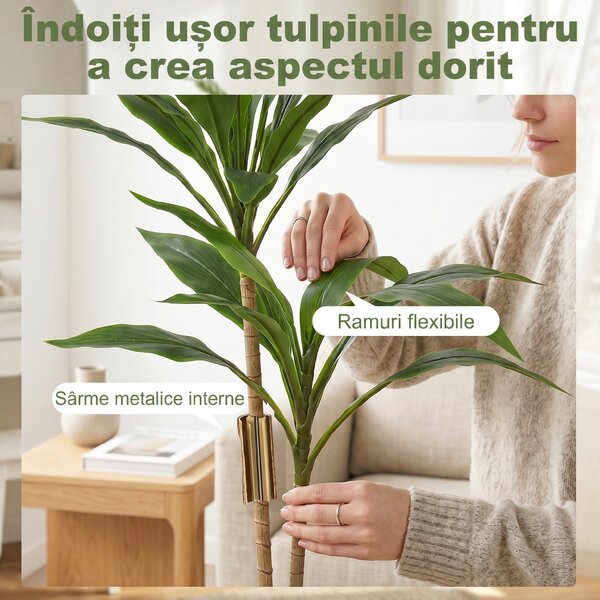 HOMCOM arbori decorativi artificiali mari pentru birouri, intrări, interior, plante decorative false | Aosom Romania