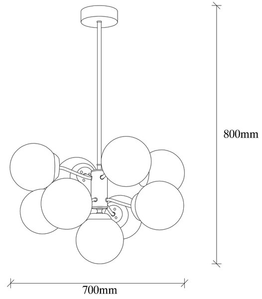 Lustra Mudoni Chandelier, Vintage, 70x70x80 cm
