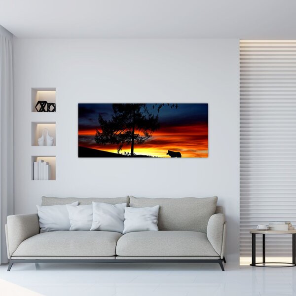 Tablou - Silueta unui lup (120x50 cm)