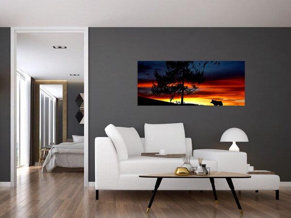 Tablou - Silueta unui lup (120x50 cm)